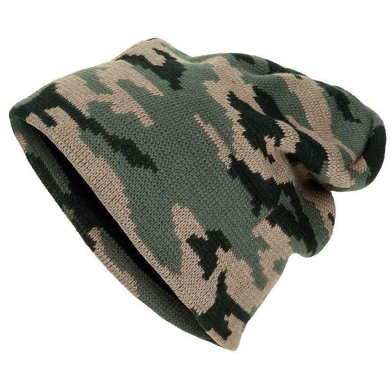 Strikket hue i camo