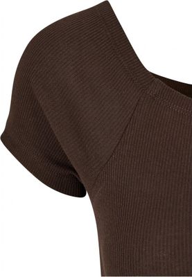 Ladies Off Shoulder Rib Dress