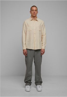 Solid -colored flannel shirt men