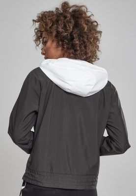 Three-color windbreaker with hood lady