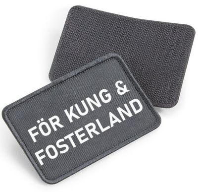 För Kung & Fosterland - tygpatch med kardborre