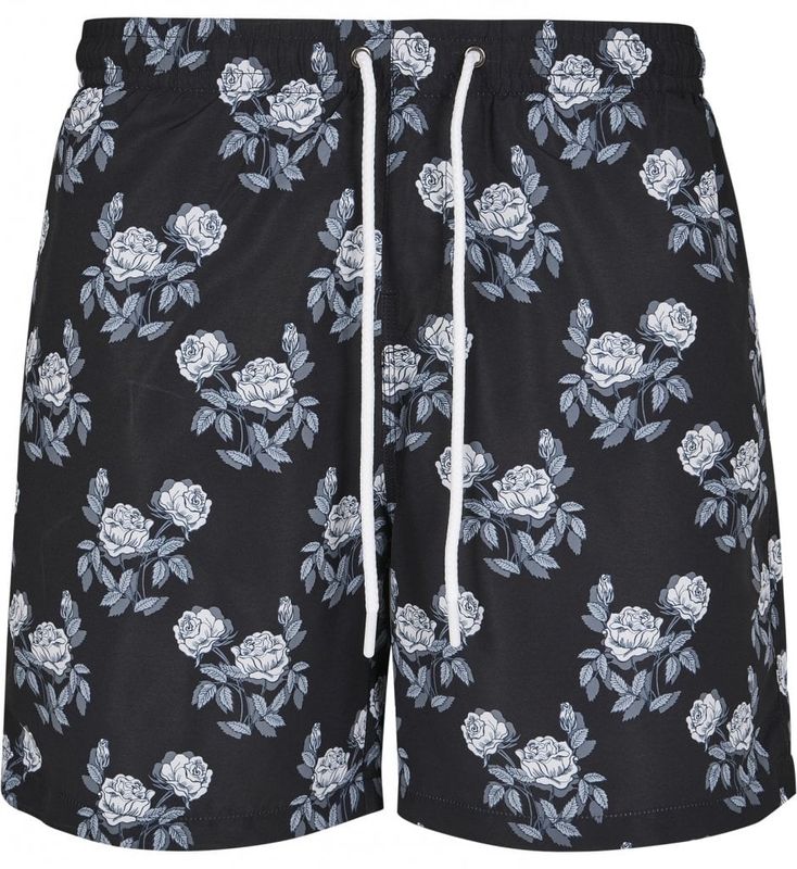 White rose swim shorts