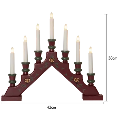 Adventsljusstake Sara röd