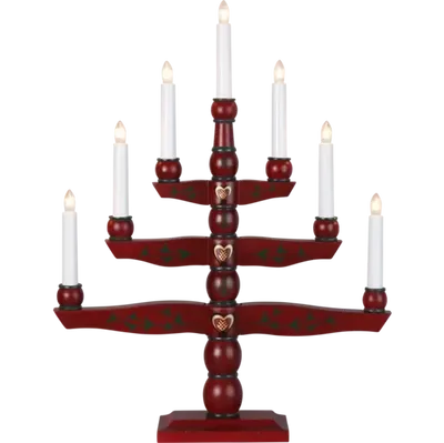 Adventsljusstake Tradition röd
