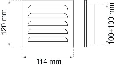 Ventilgaller 100x100 mm med nät, förzinkat 