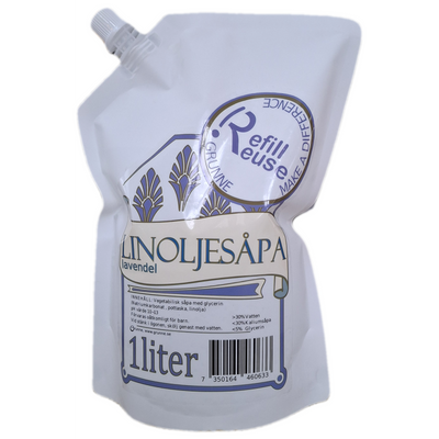 Linoljesåpa Refill Lavendel 1L, Grunne