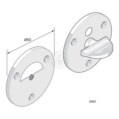 Toalettbehör 5463 förnicklad mässing, par