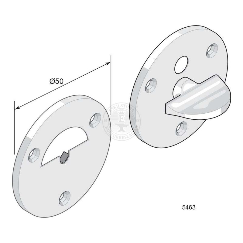 Toalettbehör 5463 förnicklad mässing, par