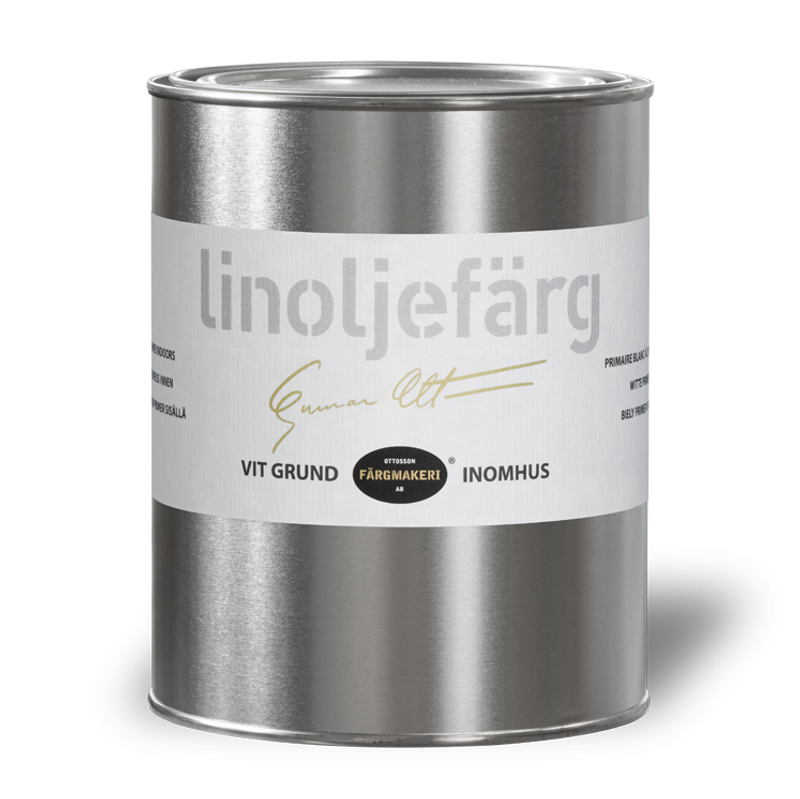 Vit grund inomhus Linoljefärg  1L