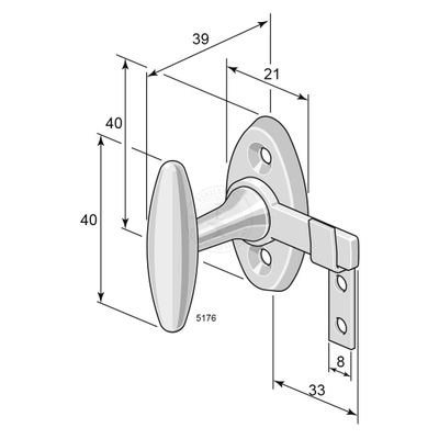 Fönsterklinka 5176, mäss