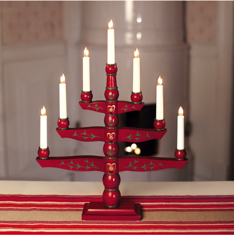 Adventsljusstake Tradition röd