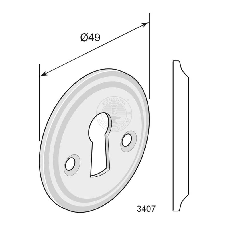 Nyckelskylt 3407 förnicklad mässing, par
