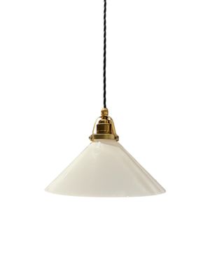 Skomakarlampa, svart tvinnad sladd, 25 cm djup skärm