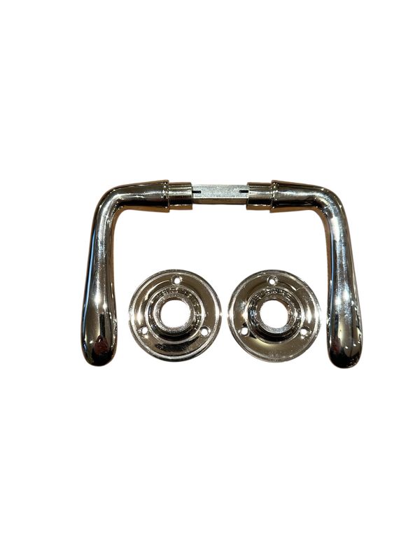 Dörrtrycke Åbo förnicklad mässing, med rosett