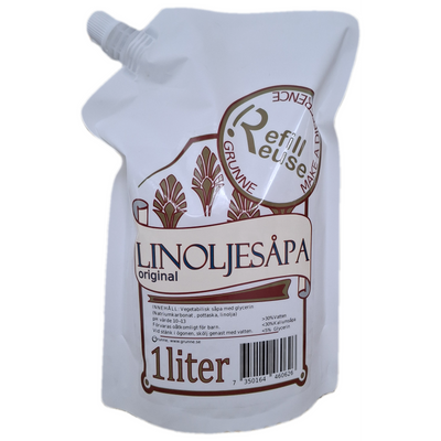 Linoljesåpa Refill Mandel 1L, Grunne