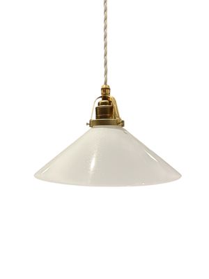 Skomakarlampa, vit tvinnad sladd, 25 cm skärm