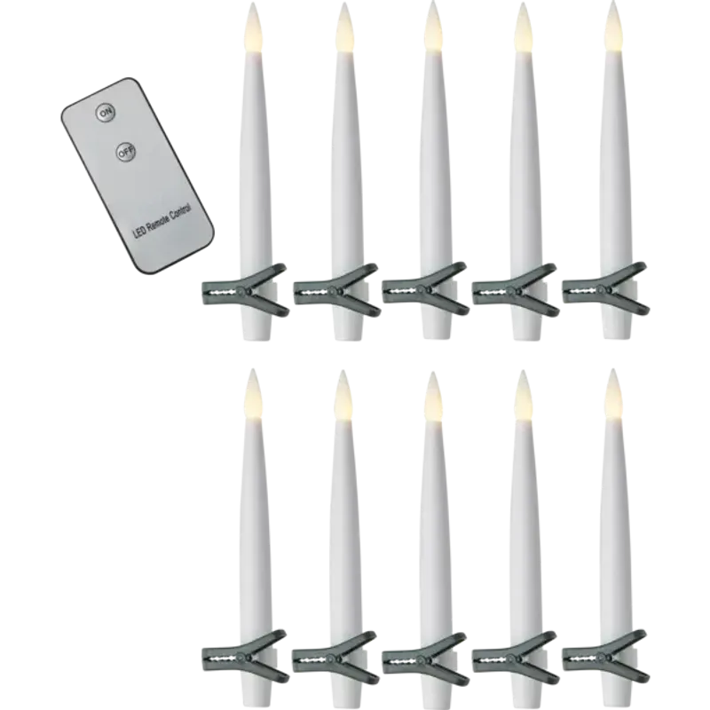 Julgransbelysning med 10 granljus led, fjärrkontroll