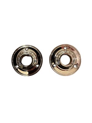 Rosettskylt 50 mm förnicklad mässing par