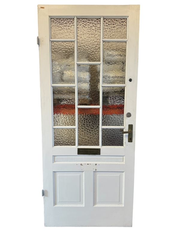 Lägenhetsdörr med 3 speglar + råglas, 93x218 cm, utan karm