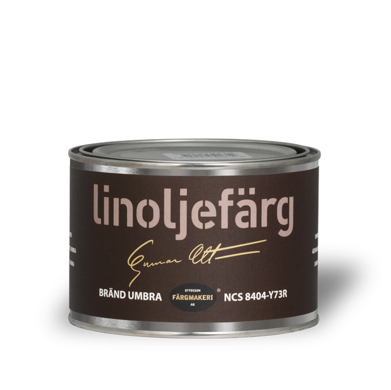 1A-711 Bränd umbra Linoljefärg 0,5L
