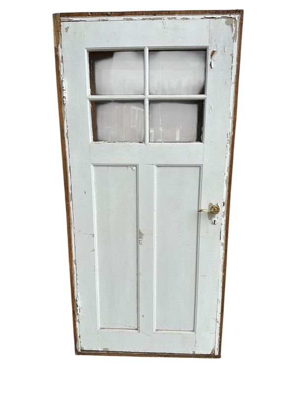 Ytterdörr med innerdörr, med glas 99,5x210 cm, med karm