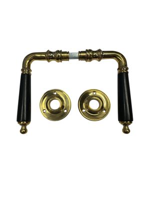 Dörrtrycke pärlrand mässing m. rosett