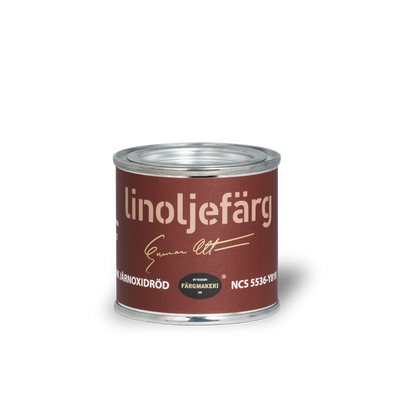 1A-222 Mörk Järnoxidröd Linoljefärg 0,1L
