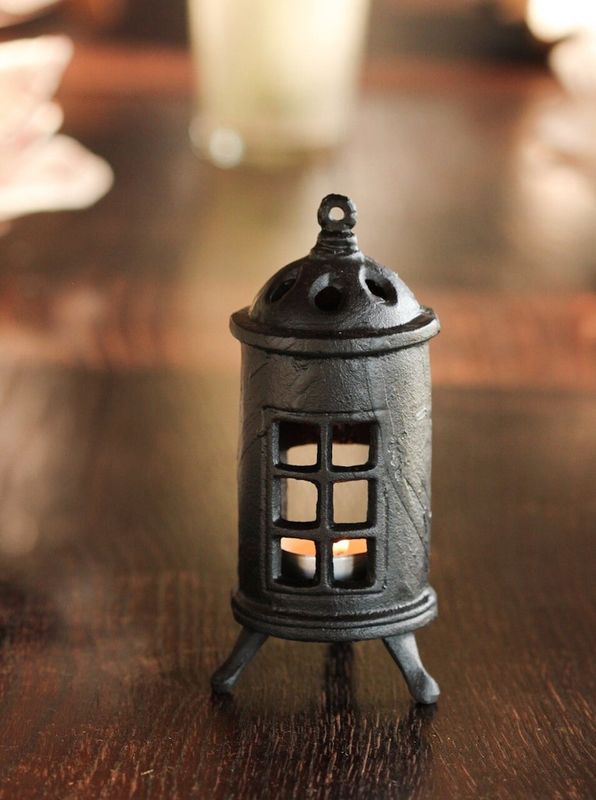 Kamin för Värmeljus Svart