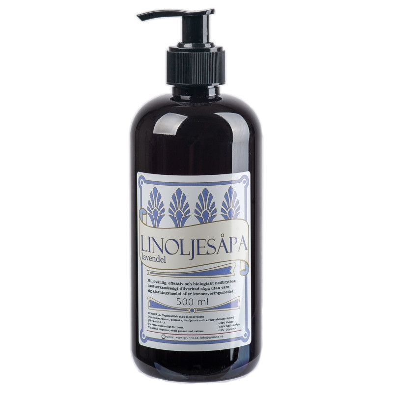 Linoljesåpa Lavendel 0,5L m. pump, Grunne