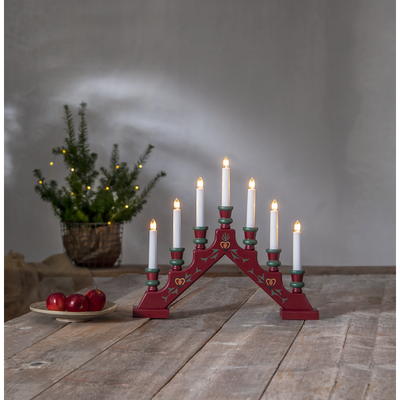 Adventsljusstake Sara röd