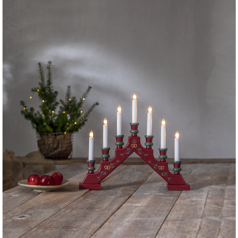 Adventsljusstake Sara röd