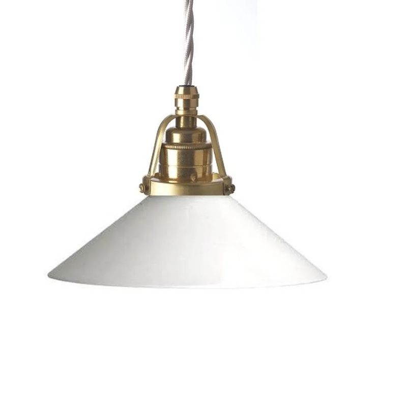 Skomakarlampa, vit tvinnad sladd, 20 cm skärm