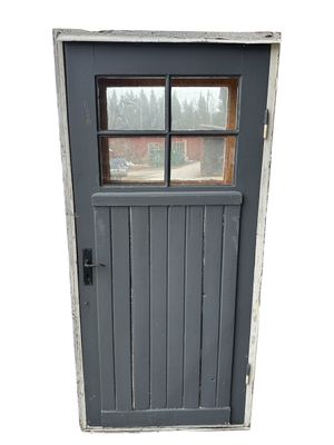 Ytterdörr med innerdörr, med glas 99,5x210 cm, med karm
