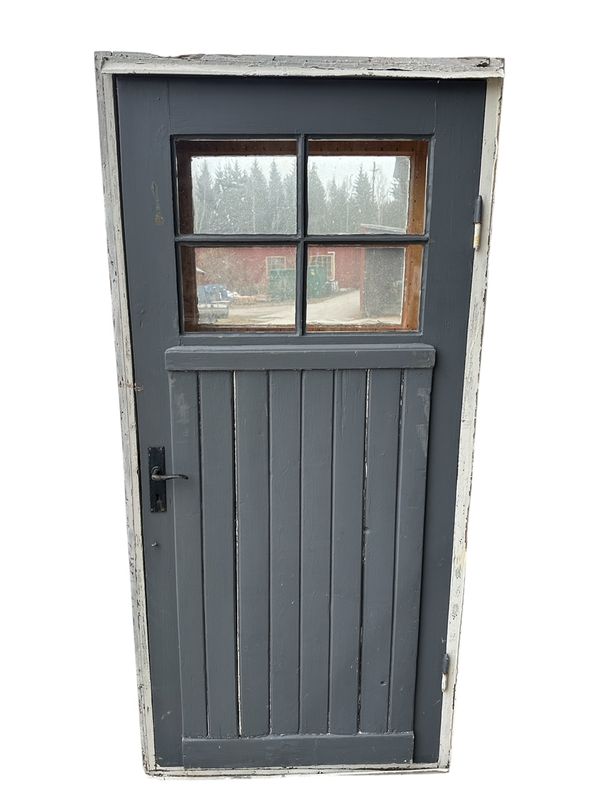 Ytterdörr med innerdörr, med glas 99,5x210 cm, med karm