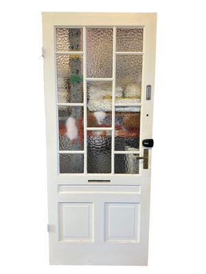 Lägenhetsdörr med 3 speglar + råglas, 91x218 cm, utan karm