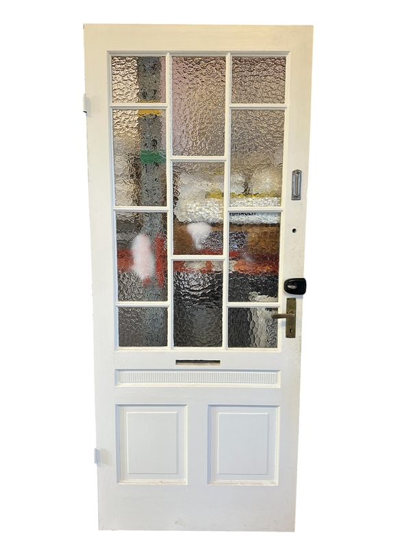 Lägenhetsdörr med 3 speglar + råglas, 91x218 cm, utan karm