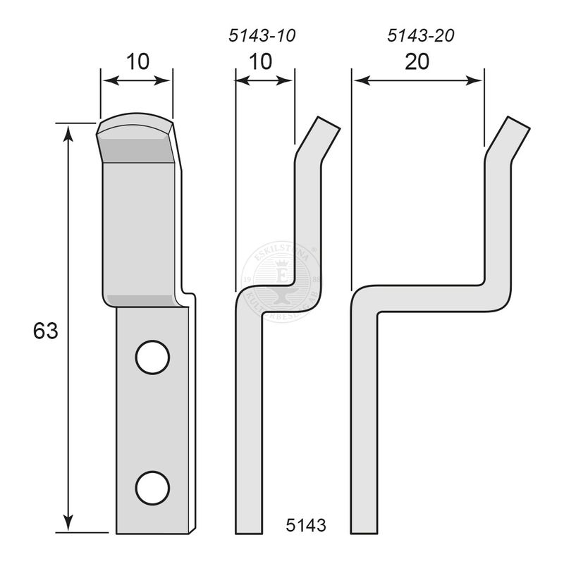 Hake 5143 obeh. stål