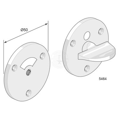 Toalettbehör 5464 förnicklad mässing, par
