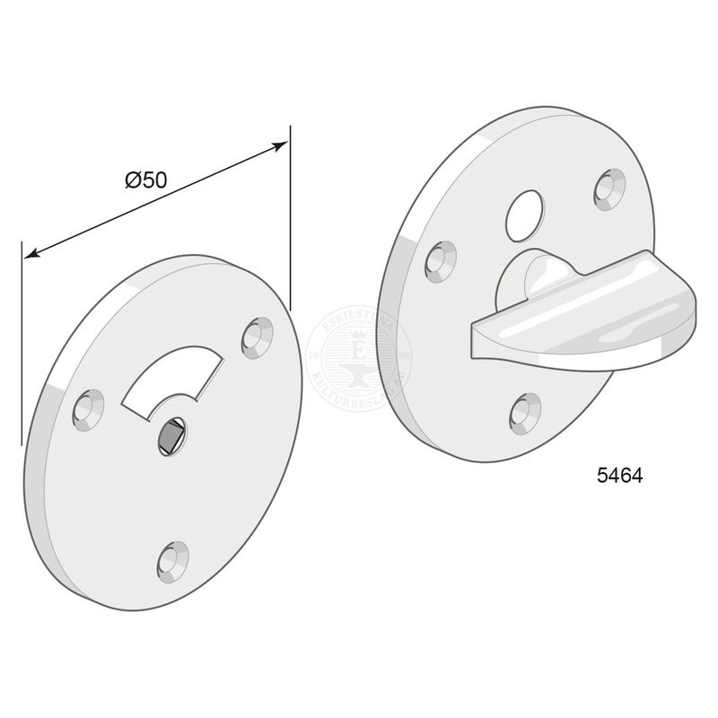 Toalettbehör 5464 förnicklad mässing, par