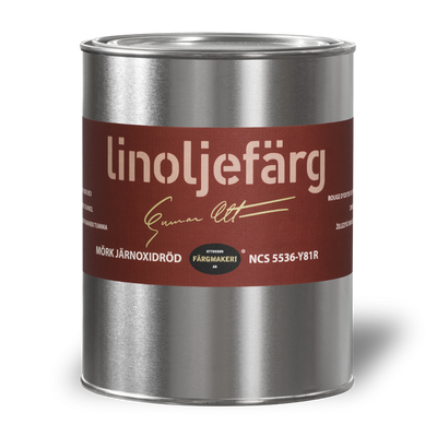 1A-222 Mörk Järnoxidröd Linoljefärg 1L