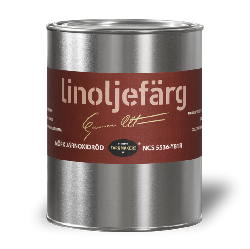 1A-222 Mörk Järnoxidröd Linoljefärg 1L