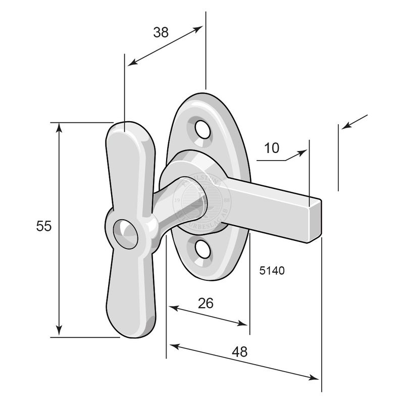 Fönsterklinka 5140 obeh.