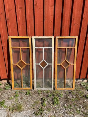 Verandafönster ca 47x123,5 cm, gul romb