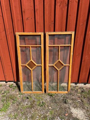 Verandafönster ca 50x123,5 cm, gul romb