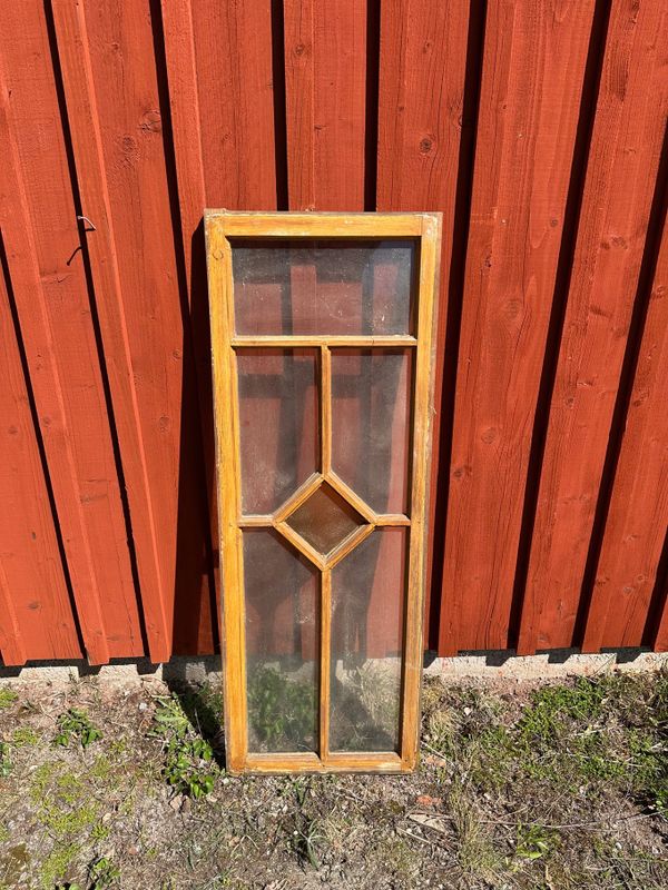 Verandafönster ca 44x123,5 cm, gul romb