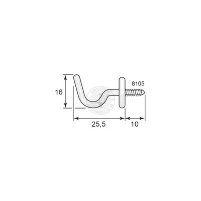 Trådkrok 8105, 25mm N