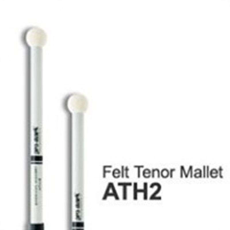Promark ATH2 tenortrumsklubbor Medium, hickory med gummerat grepp, Hard Felt