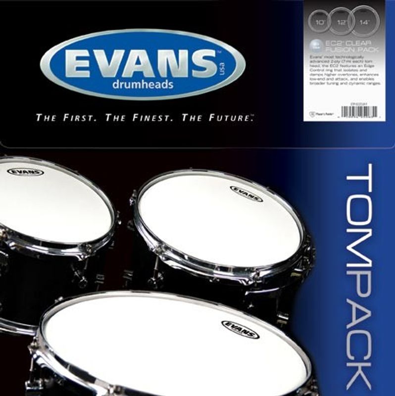 Evans ETP-EC2SCLR-F skinnpaket EC2S Clear Fusion (10", 12", 14")