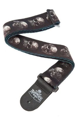 D'Addario 50AL01 Axelband Alchemy Gothic 50 mm Woven-Muted Skulls