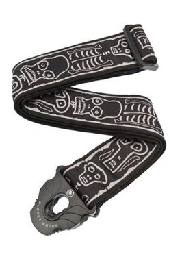 D'Addario 50PLJS01 Axelband Satriani 50 mm Woven PL-Skull n' Bones